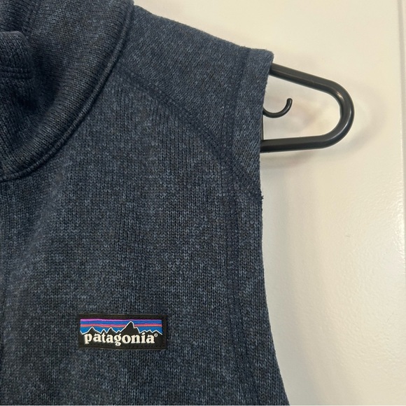 Patagonia Women's Better Sweater Blue Knit Zip Up Vest Zoom Logo size Medium - Picture 6 of 10